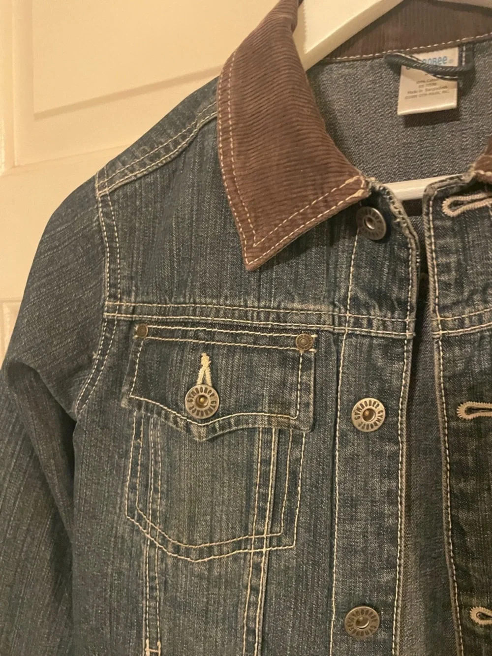 Gymboree Blue Denim Jacket with Brown Corduroy Collar